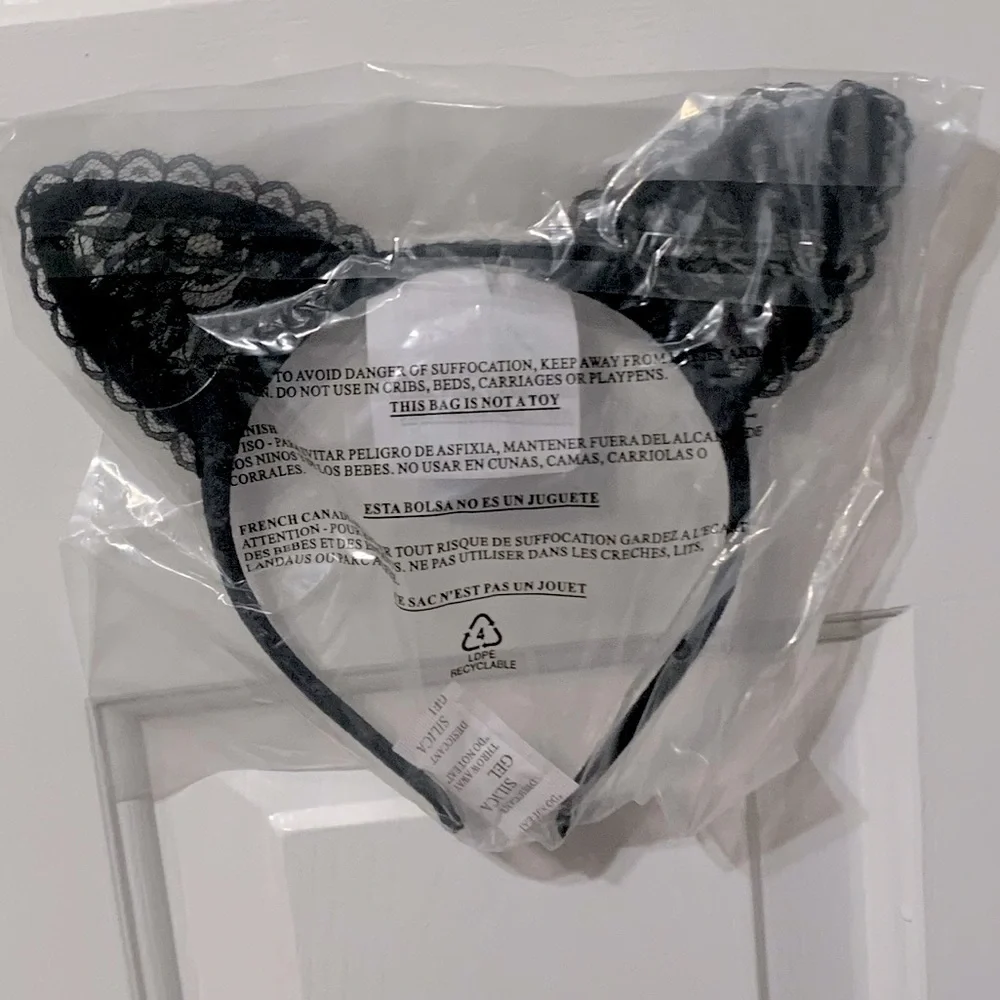 Torrid Lace Cat Ears Headband Halloween Costume Accessory - Black - NEW